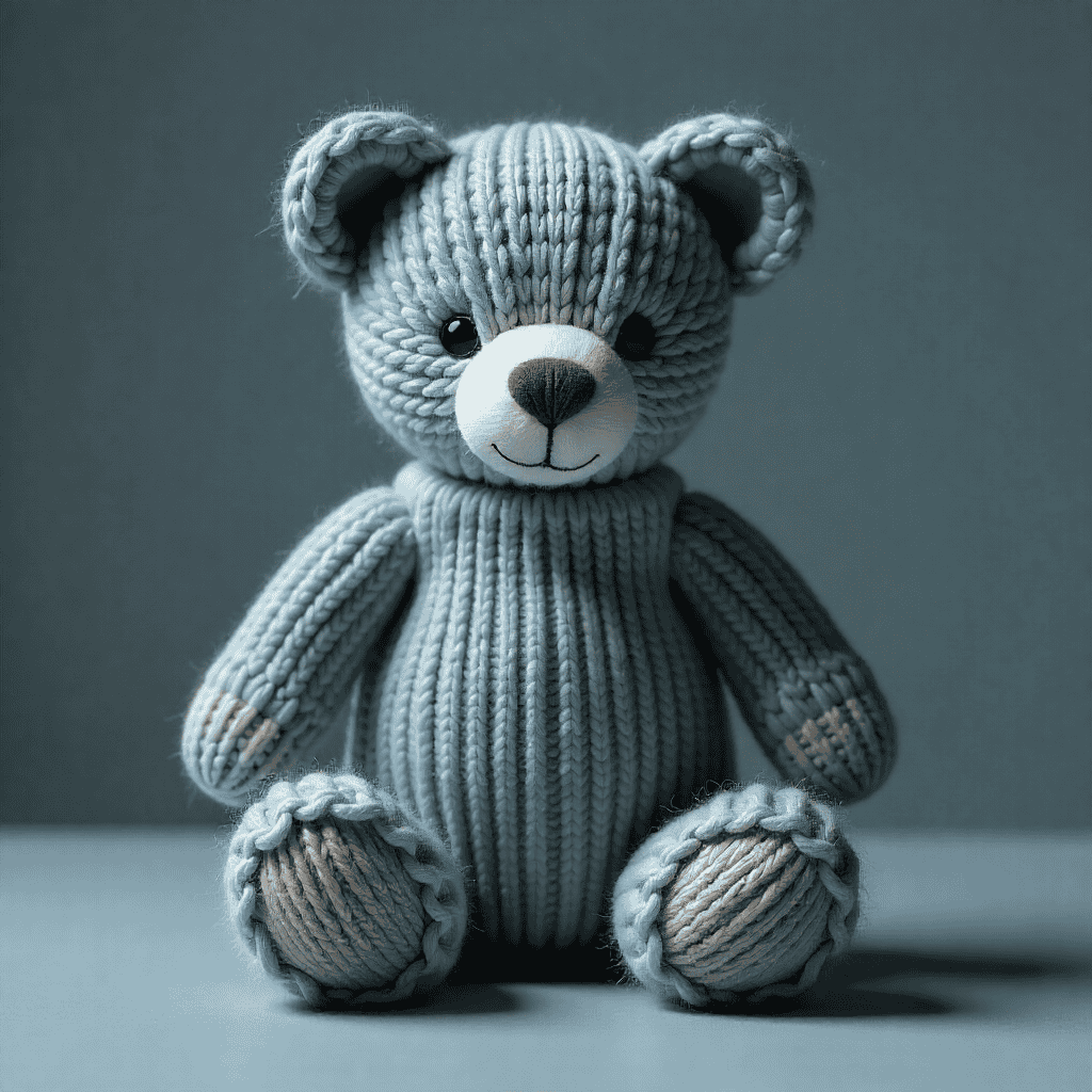 Hand-knitted bear toy from Uniquelovegift